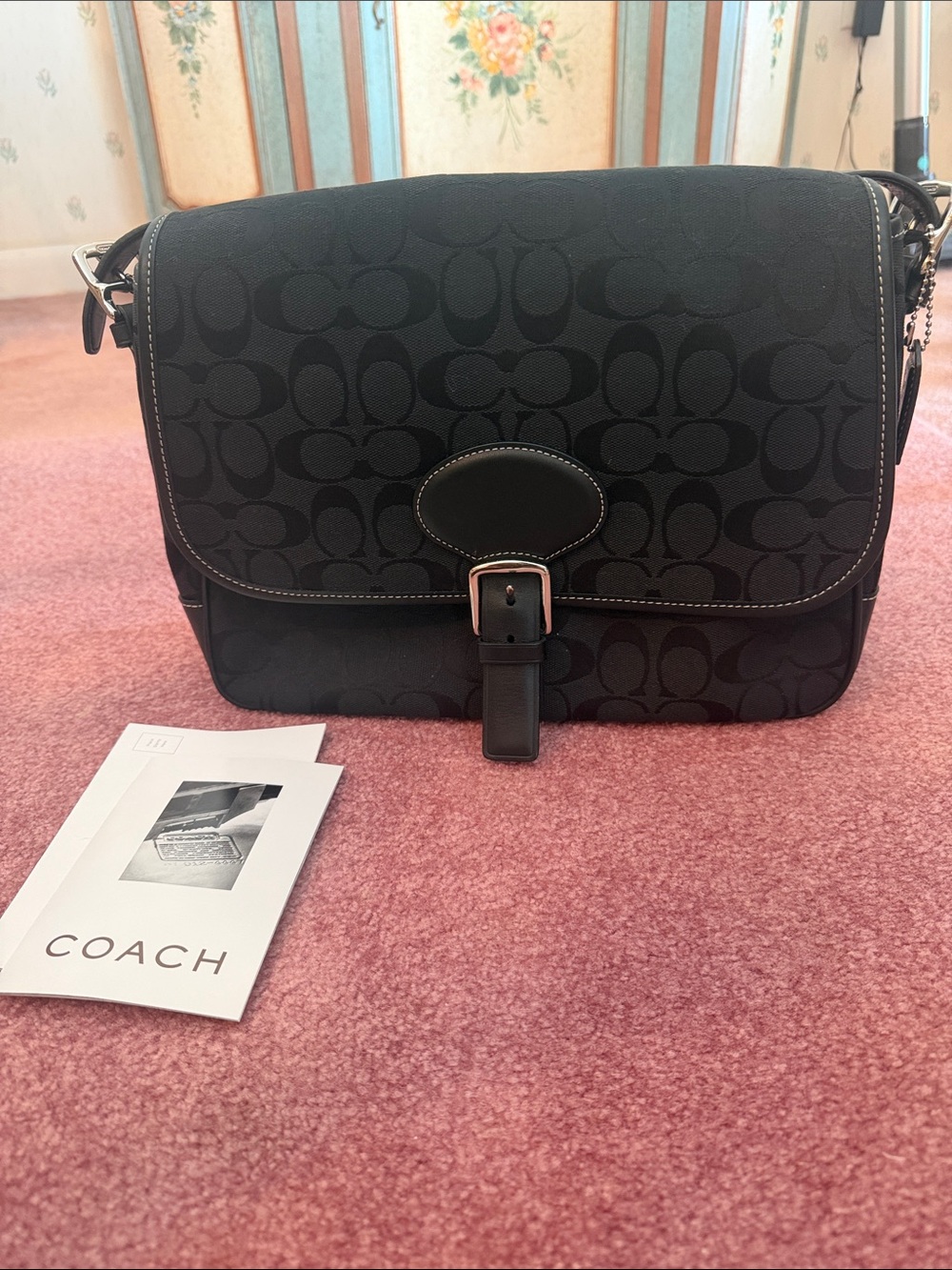 Coach Black Signature Canvas Bag vintage